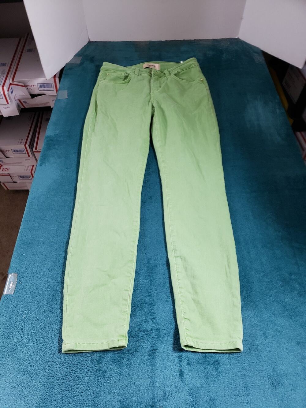 Mos Mosh Jeans Size 28 Womens Green Pants Denim Stretch Mid Rise Straight